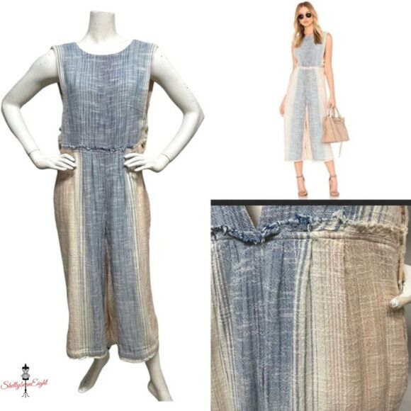 FREE PEOPLE Moab Striped Jumpsuit Pants Romper Playsuit S NWT NEW - Picture 1 of 16